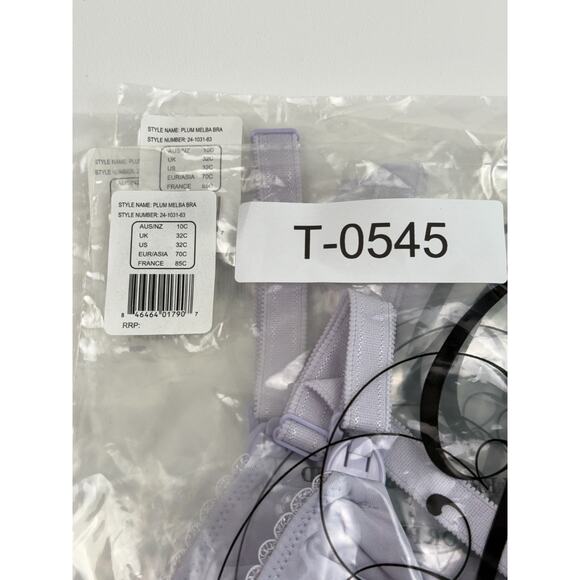 Cake Lingerie Balcony Style Flexible Wire Embroidery Purple Nursing Bra Size 32C - Picture 16 of 16